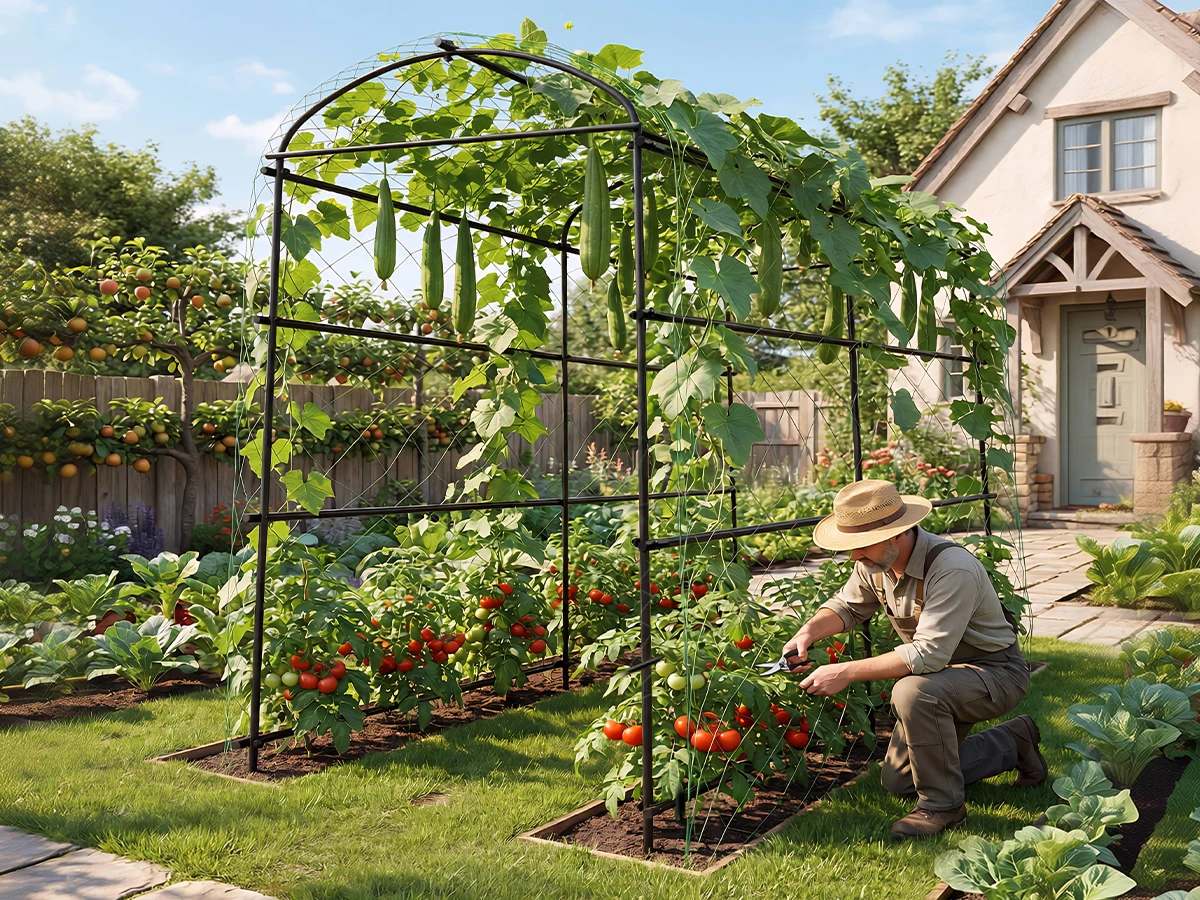 U-Shaped Garden Trellis Plant Climbing Frame - Image 1