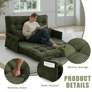 Position Adjustable Foldable Floor Sofa Bed, - Thumbnail Image 5