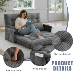 Position Adjustable Foldable Floor Sofa Bed, - Thumbnail Image 3