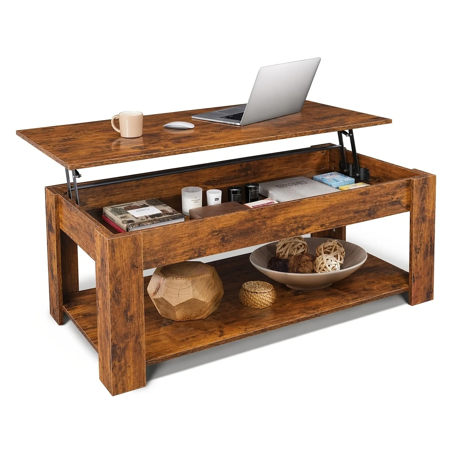 Lift Top Coffee Table with Hidden Storage - Image 6