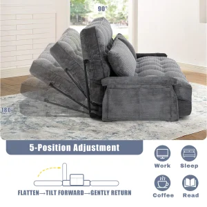 Position Adjustable Foldable Floor Sofa Bed, - Thumbnail Image 4