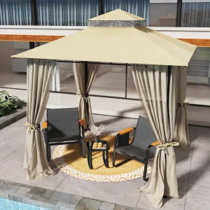 Double Tier Soft Canopy Patio Gazebo - Thumbnail Image 6