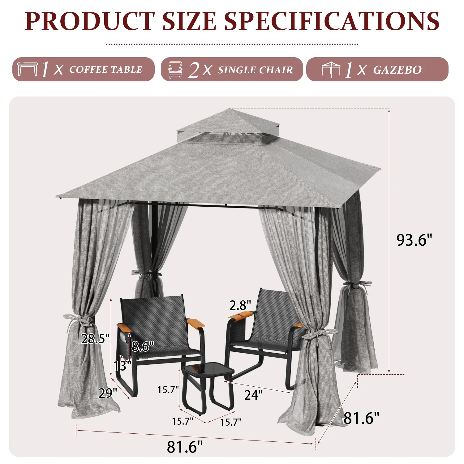 Double Tier Soft Canopy Patio Gazebo - Image 3