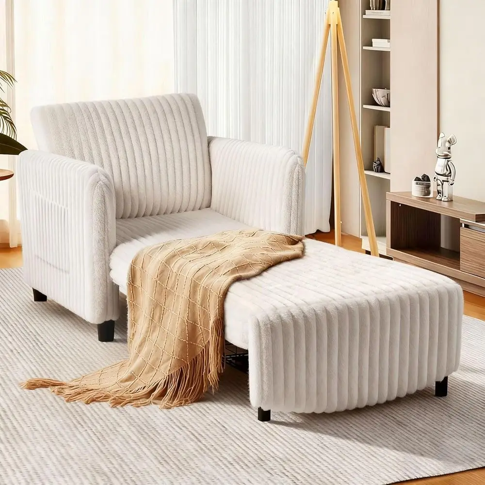 Sleeper Chair, Extra Long Convertible Chair Bed, - Image 1