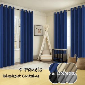 4 Panels Thermal Insulated Blackout Curtains - Thumbnail Image 5
