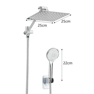 Wall Mounted Rain Shower Set with Handheld Sprayer