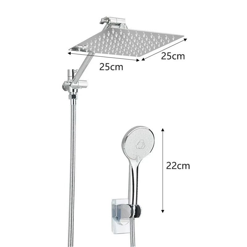 Wall Mounted Rain Shower Set with Handheld Sprayer - Image 1