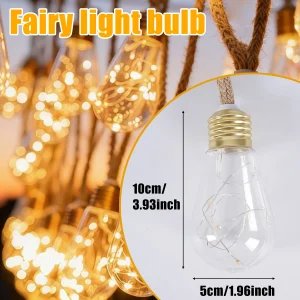 1pack solar retro hemp rope string light, 38.1/18.1FT - Thumbnail Image 2