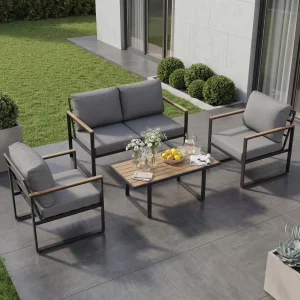 Modern 4-Piece Patio Furniture Set - Thumbnail Image 5