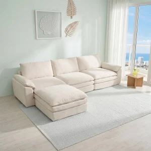Summer Fresh Cream Style Modular Block Sofa, - Thumbnail Image 2