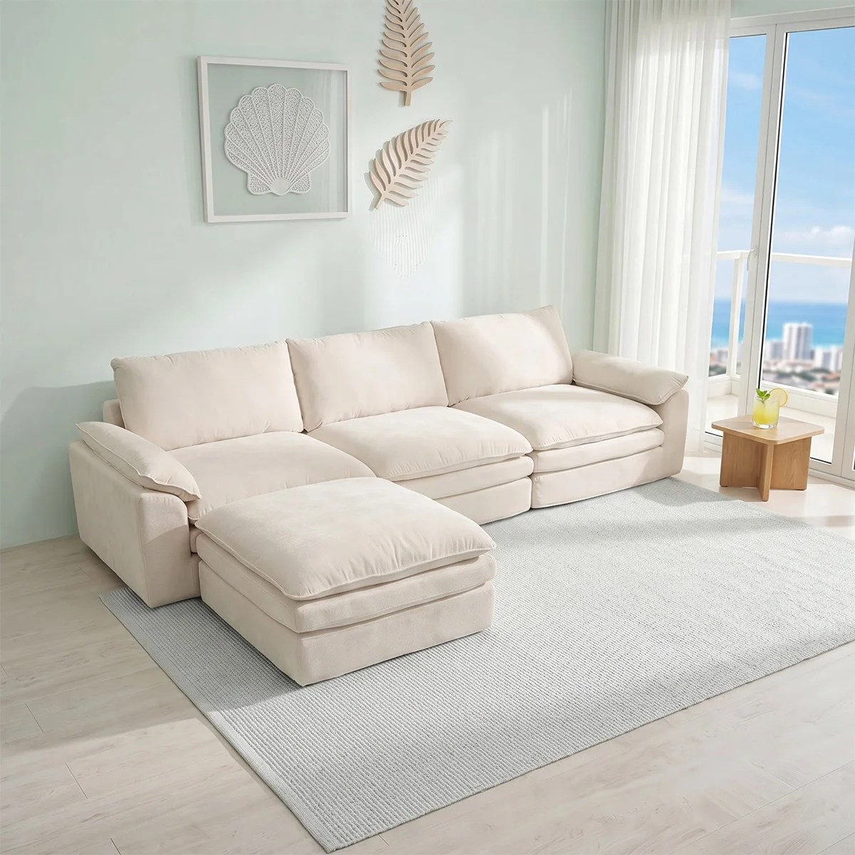 Summer Fresh Cream Style Modular Block Sofa, - Image 2