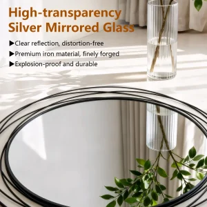 80CM Black Decorative Mirror - Thumbnail Image 3