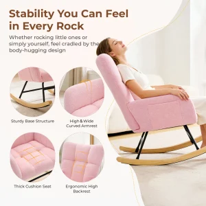Teddy Upholstered Saucer Rocking Chair - Thumbnail Image 2