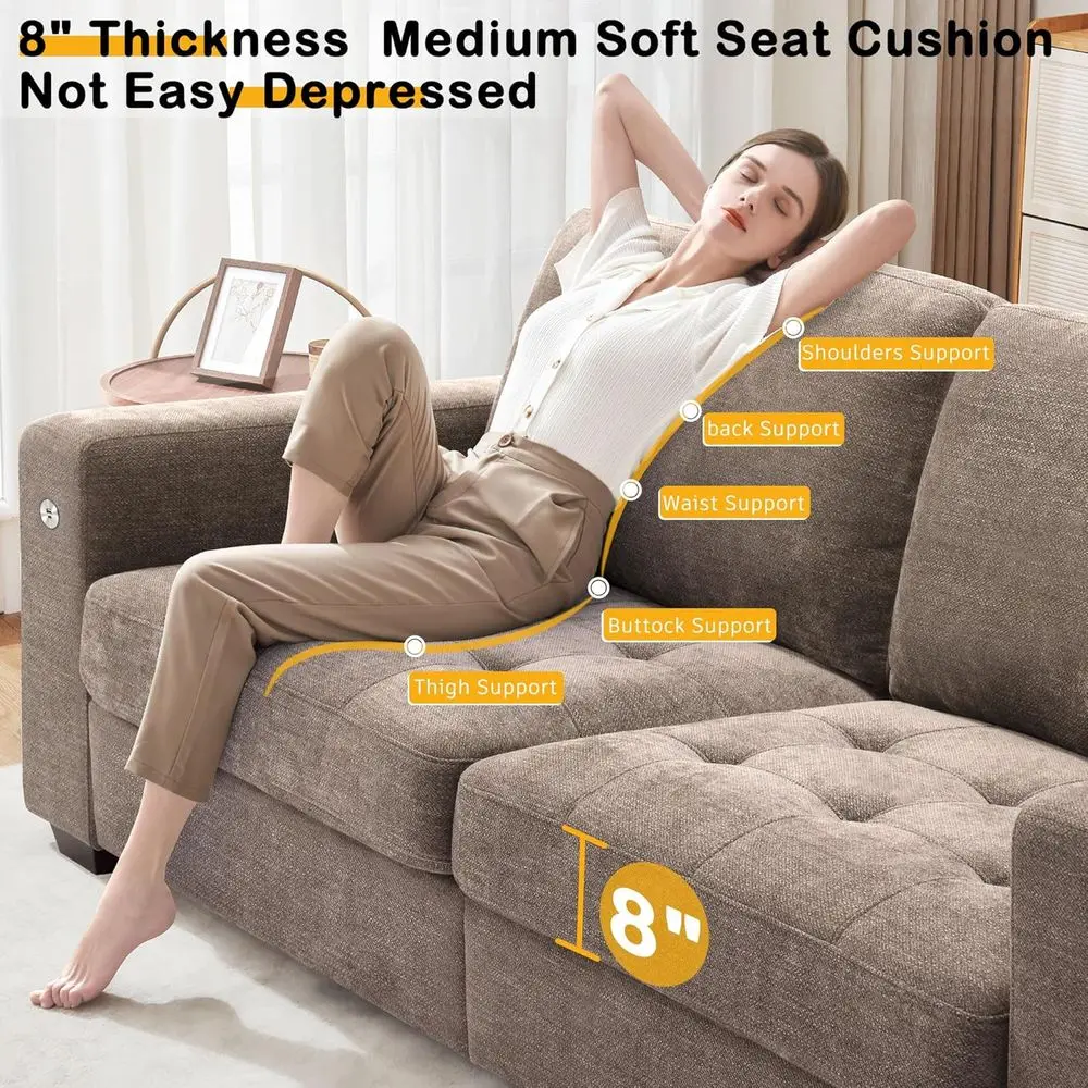 Sofa, with Medium Cushion, Removable Cover W/USB - Image 3