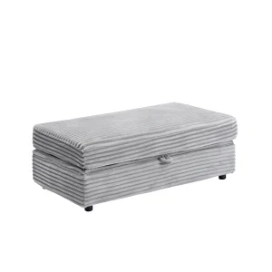 47.24-Inch Corduroy Armchair Storage Ottoman  Sofa - Thumbnail Image 8