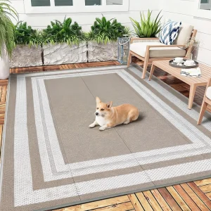 8x10ft Outdoor Rug Waterproof Reversible - Thumbnail Image 3