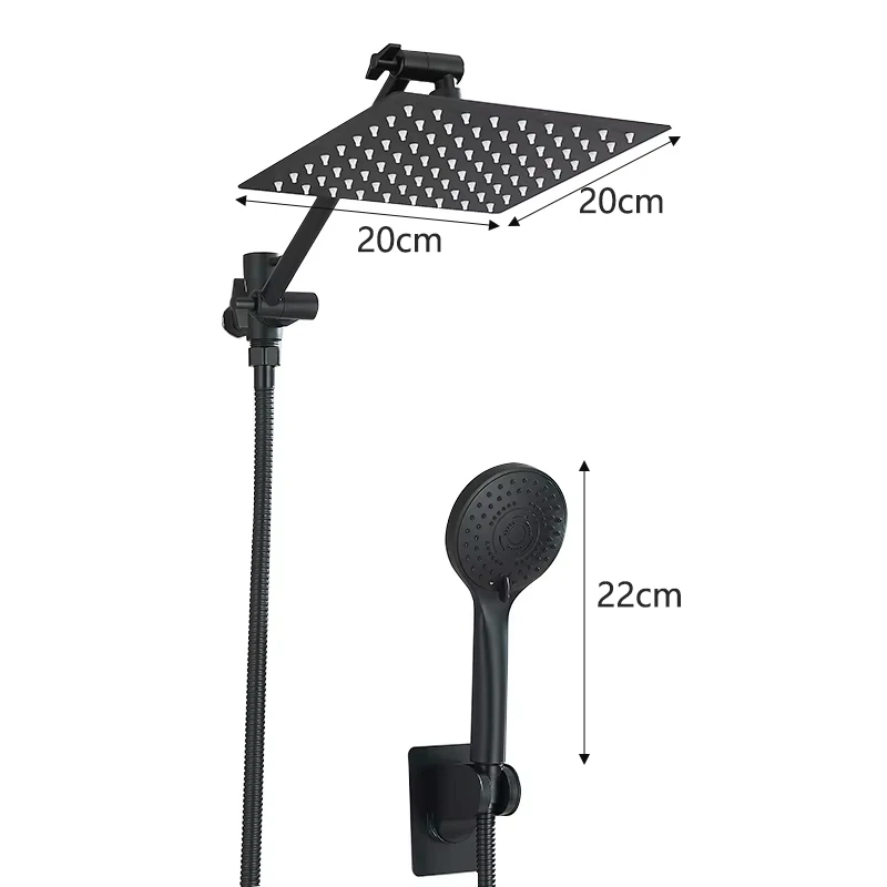 Wall Mounted Rain Shower Set with Handheld Sprayer - Image 4