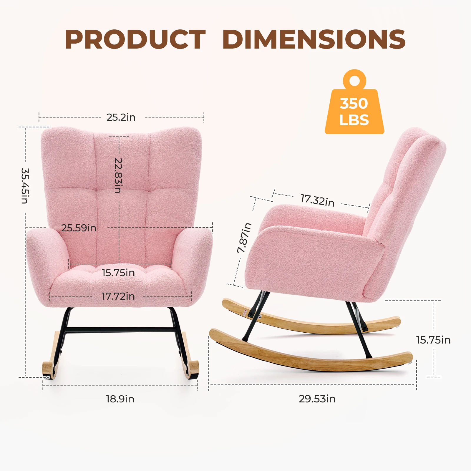 Teddy Upholstered Saucer Rocking Chair - Image 1