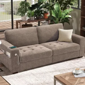 Sofa, with Medium Cushion, Removable Cover W/USB