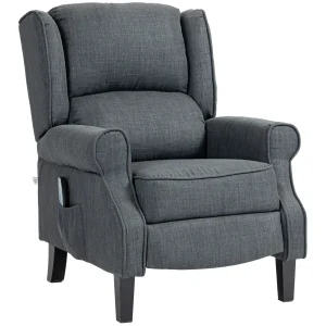 Relaxing Fabric Heated Massage Chair Vibrating Recliner Sofa With Remote Control