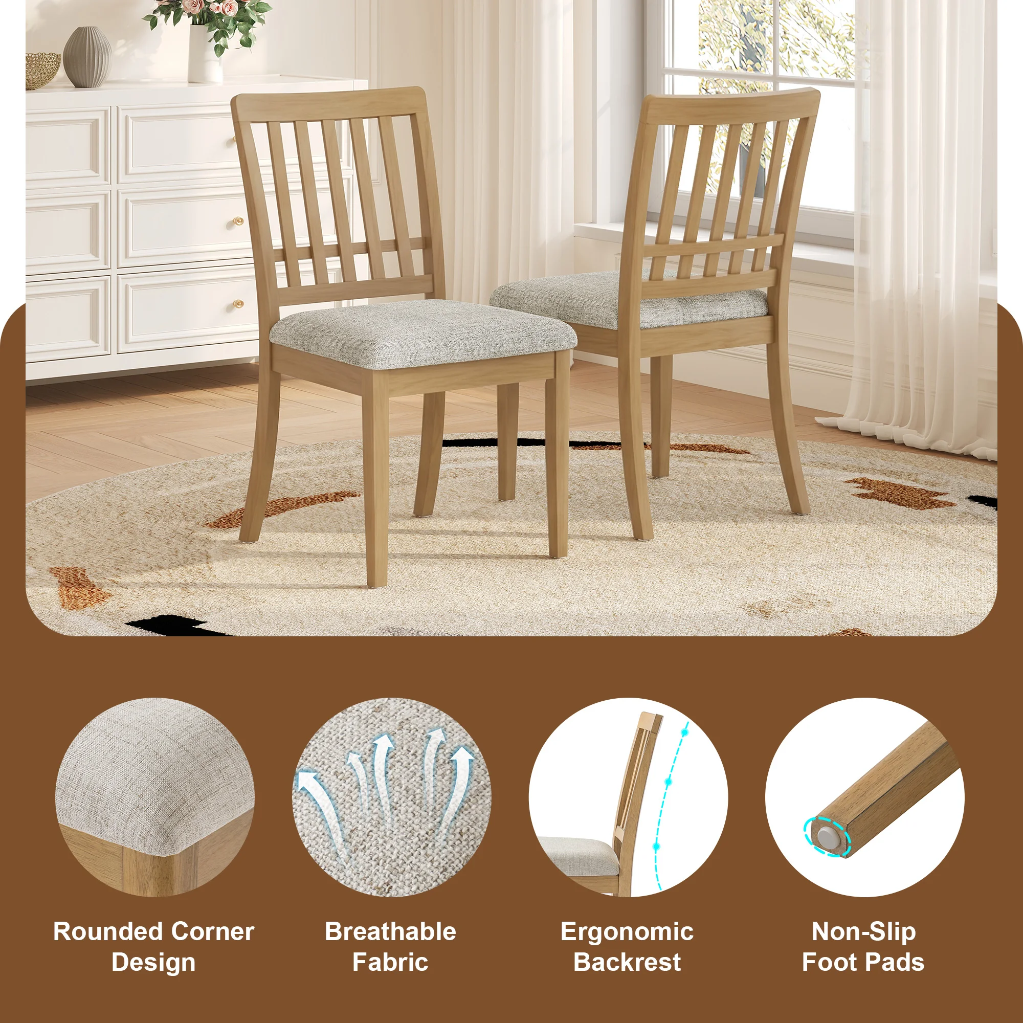 Modern Scandinavian Dining Chairs, - Image 3