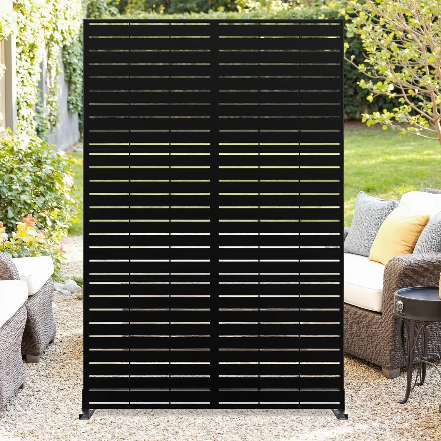 Decorative Garden Privacy Screen with Stand 120x183cm - Image 2