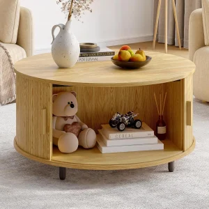 Round Coffee Table with Storage, - Thumbnail Image 5
