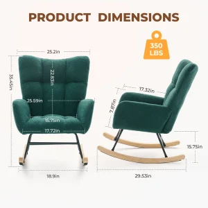 Teddy Upholstered Saucer Rocking Chair - Thumbnail Image 4