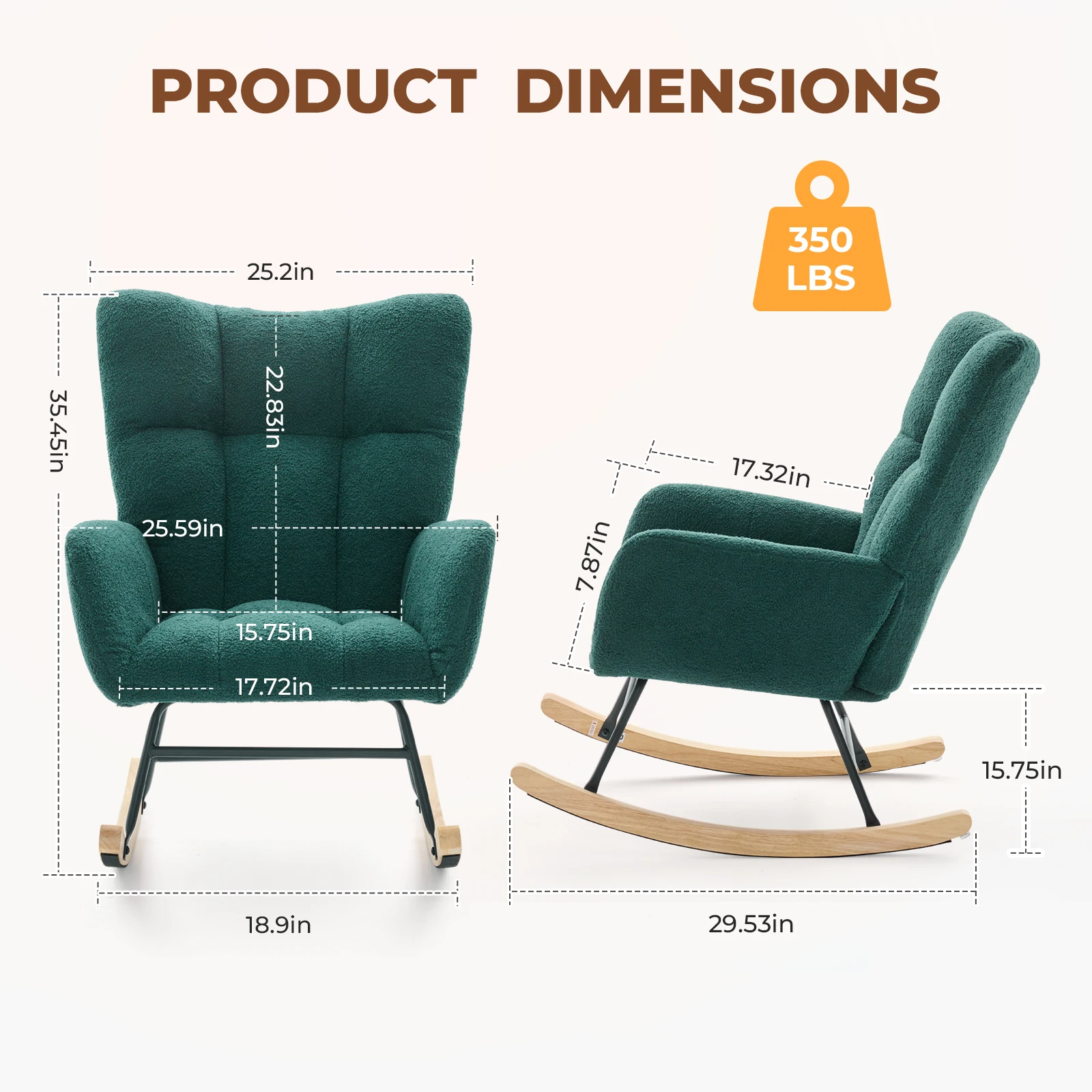 Teddy Upholstered Saucer Rocking Chair - Image 4