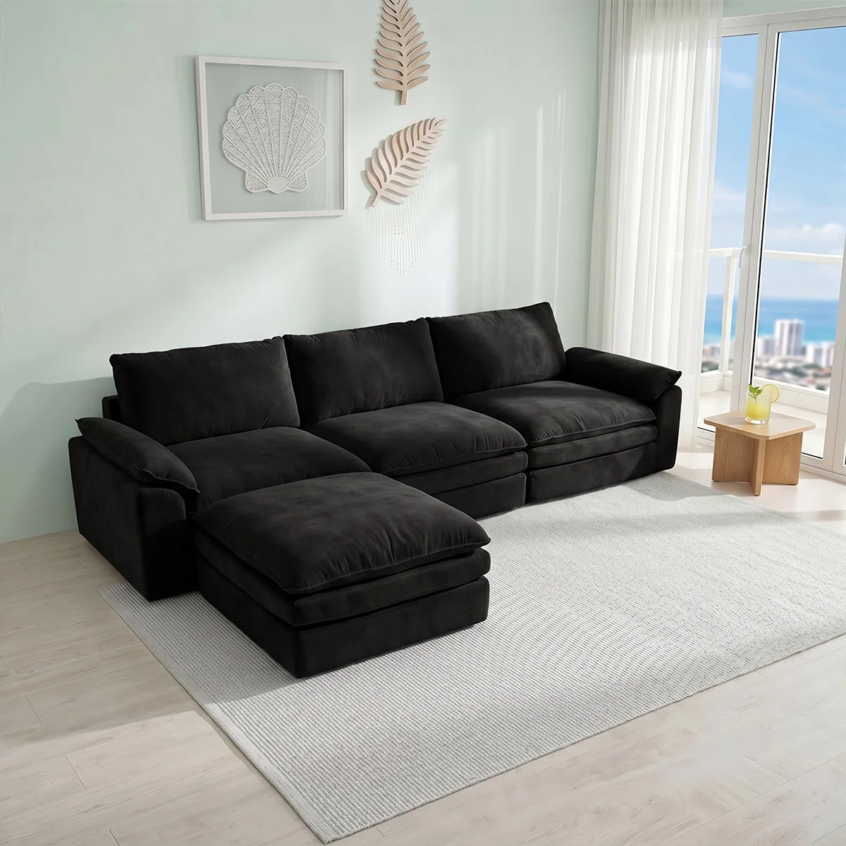Summer Fresh Cream Style Modular Block Sofa, - Image 3