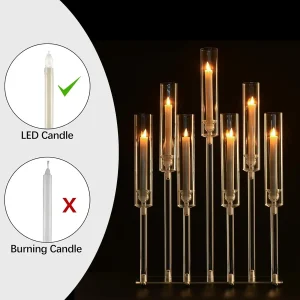 Acrylic Candlestick Clear Candelabra - Thumbnail Image 7