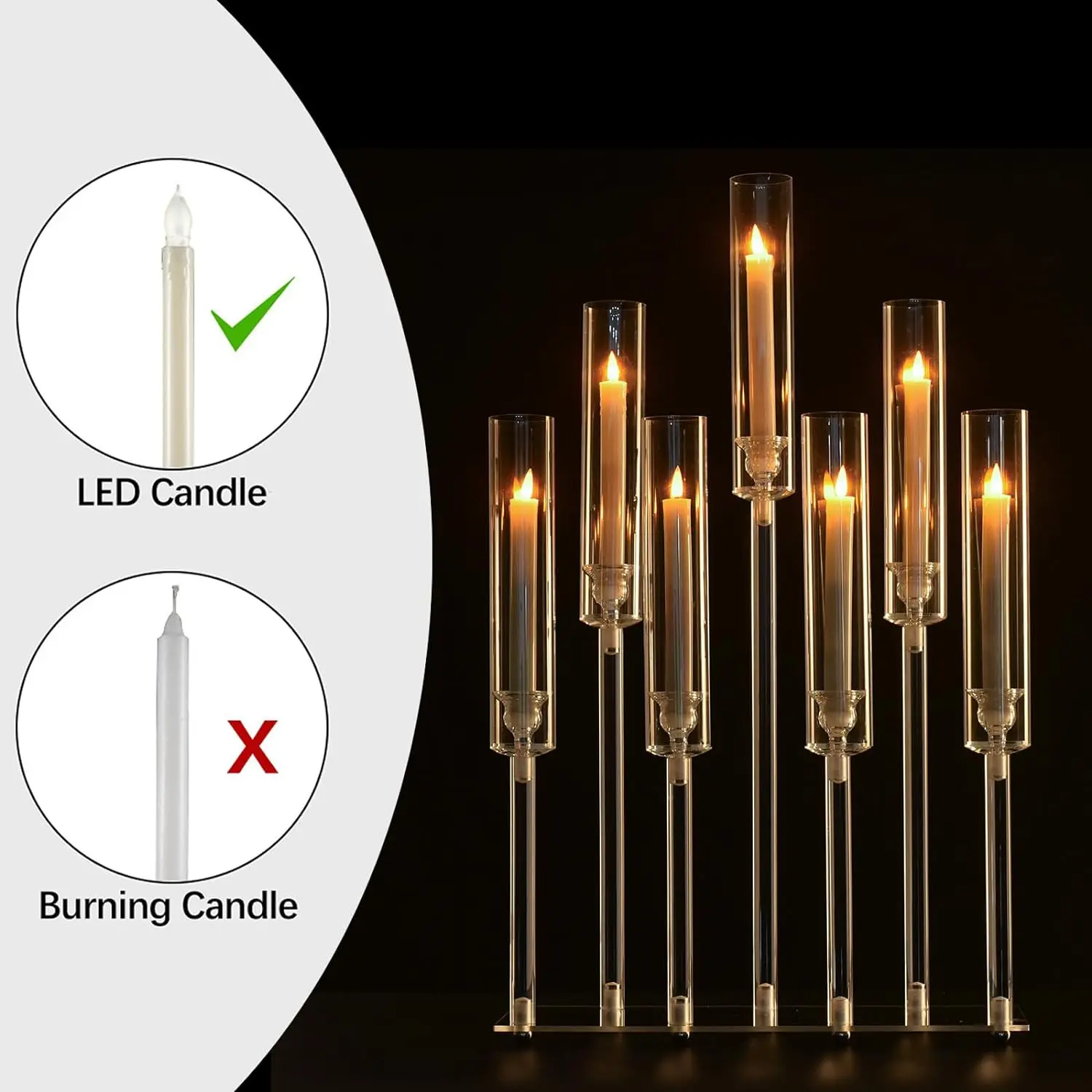 Acrylic Candlestick Clear Candelabra - Image 7