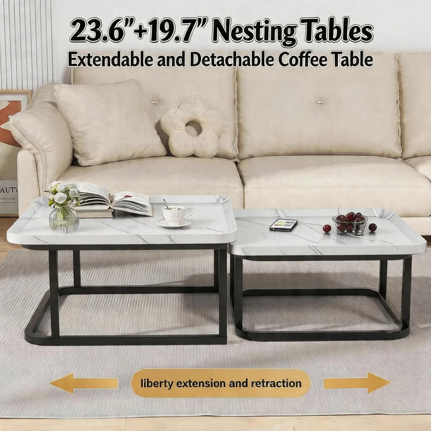 Square Nesting Coffee Tables - Image 1