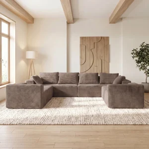 139 Inch U-Shaped Extra Large Corduroy Sectional Sofa