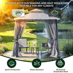 Double Tier Soft Canopy Patio Gazebo - Thumbnail Image 4