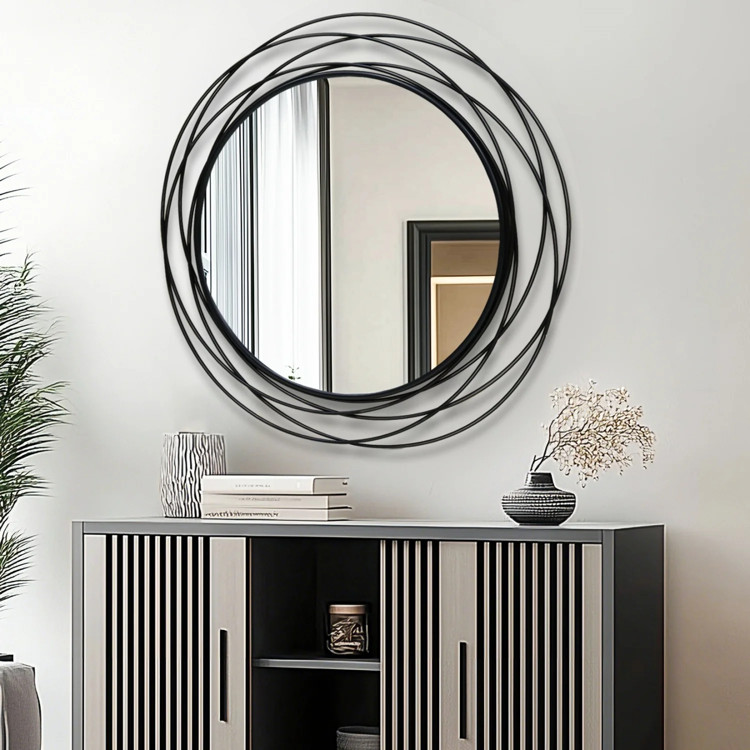 80CM Black Decorative Mirror - Image 1
