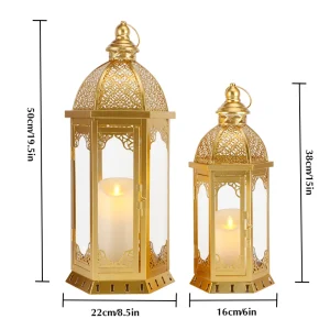 Set of 2 Decorative Candle Lanterns - Thumbnail Image 3
