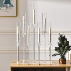 Acrylic Candlestick Clear Candelabra - Thumbnail Image 3