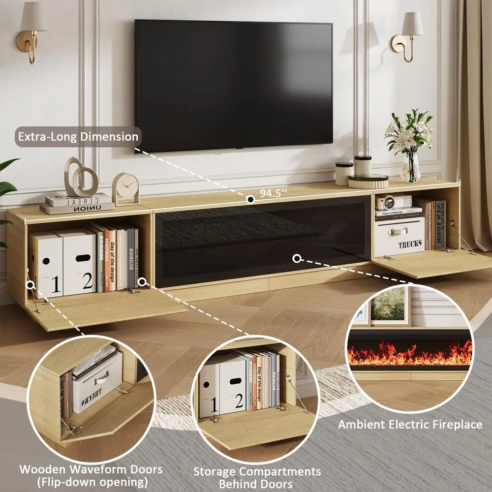 Fireplace TV Stand, Fluted TV Stands - Image 3