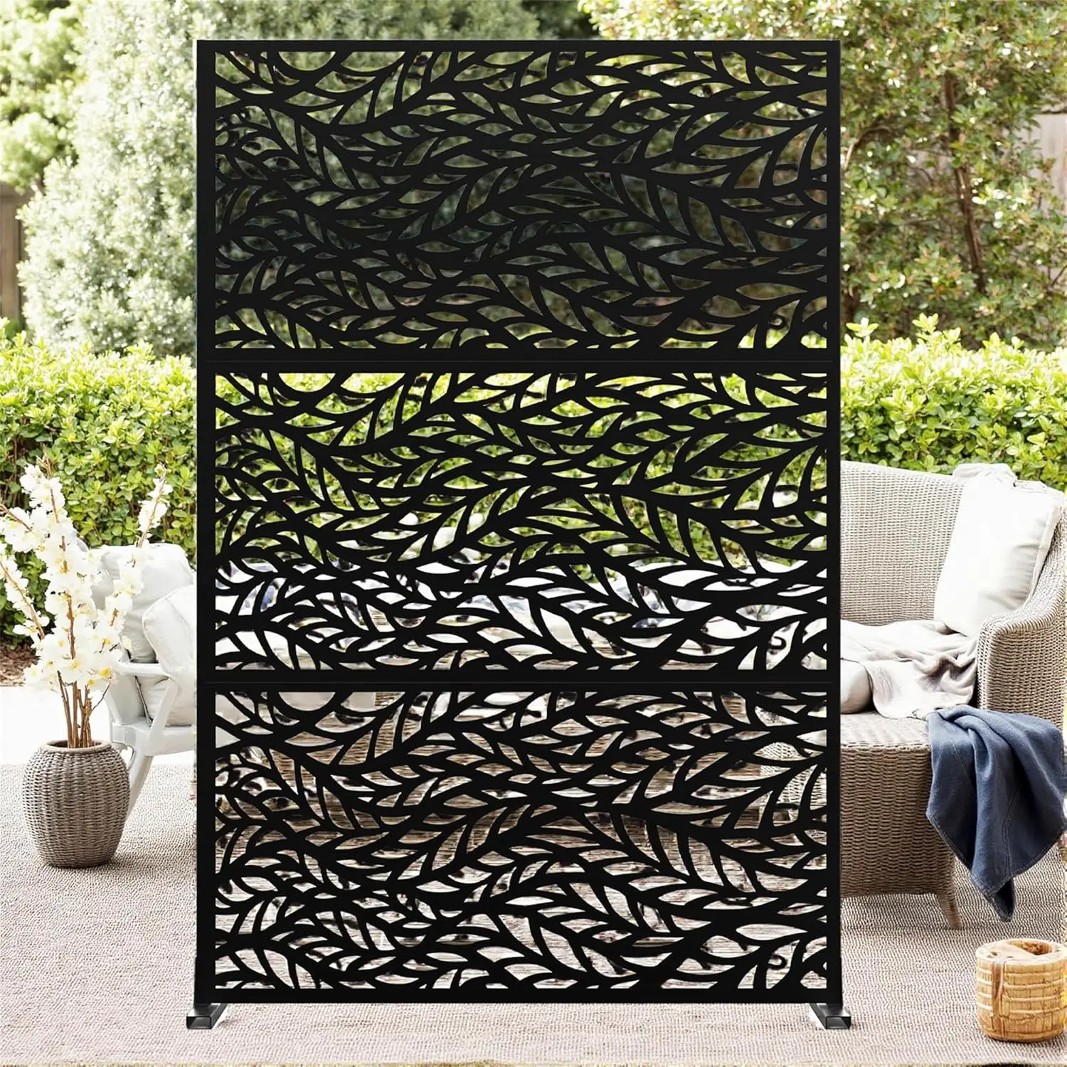 Decorative Garden Privacy Screen with Stand 120x183cm - Image 6