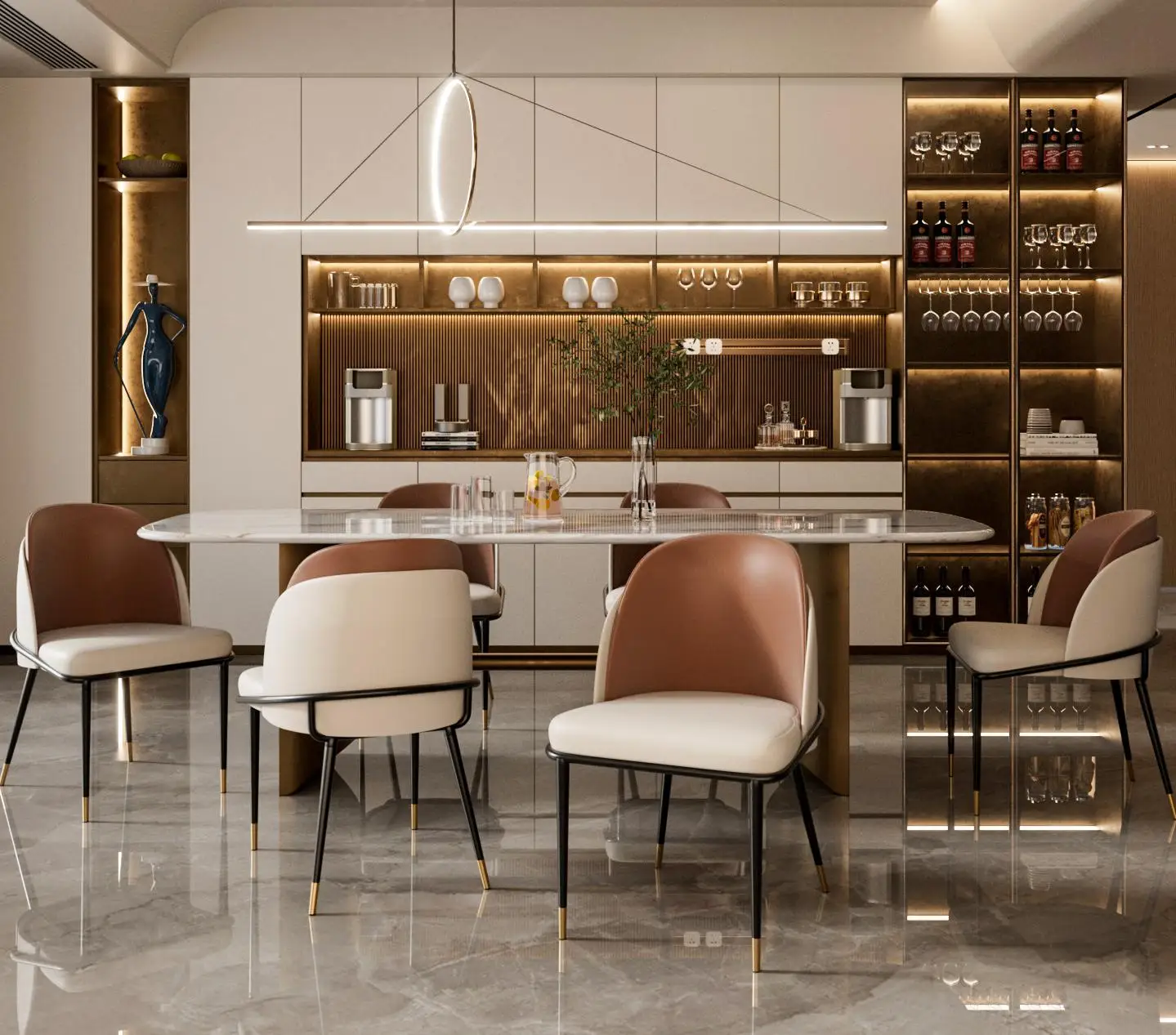 Luxurious Upholstered Dining Room Chairs Set, - Image 2