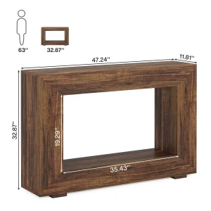 47" Farmhouse Console Table with Storage - Thumbnail Image 3