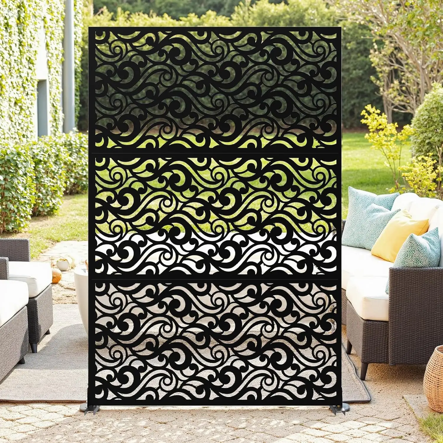 Decorative Garden Privacy Screen with Stand 120x183cm - Image 3