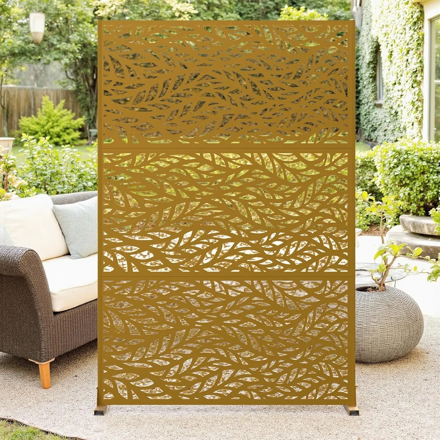 Decorative Garden Privacy Screen with Stand 120x183cm - Image 7